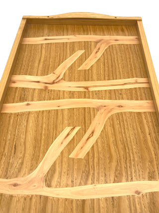 Todd Oldham Studio Collections Wooden Marquetry Serving Tray — Mid-Century Wood Inlay Tray