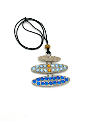 Vintage Todd Oldham Spring 1996 Runway Sample - Three Graduating Pendant Necklace on Silk Cord