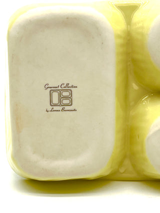 Todd Oldham Studio Collections - 2003 Lorena Barrezueta Chartreuse Porcelain Divided Take-Out Tray / Fine Porcelain Cast Utility Plate