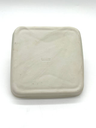 Todd Oldham Studio Collection - Lorena Barrezueta “Square Meal” White Porcelain Dish with Gold Trim