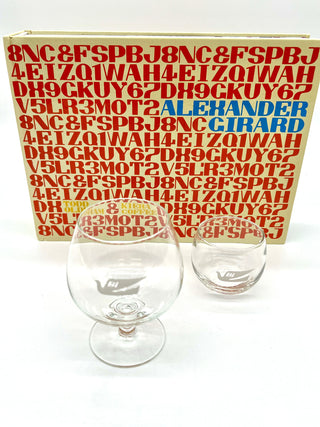 Signed Alexander Girard Monograph Paired With Two Rare Braniff Glass