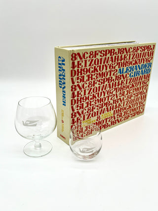 Signed Alexander Girard Monograph Paired With Two Rare Braniff Glass