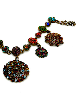 Spectacular Vintage Todd Oldham Fall 1996 Runway Sample Swarovski Crystal Choker Necklace – Reconstructed 1950s Jewelry Mold Medallions