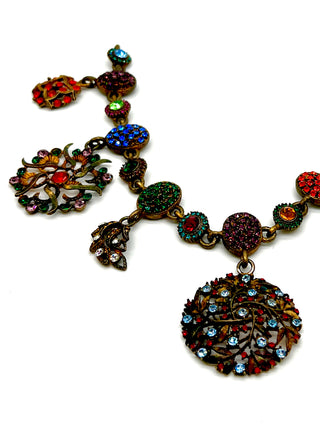 Spectacular Vintage Todd Oldham Fall 1996 Runway Sample Swarovski Crystal Choker Necklace – Reconstructed 1950s Jewelry Mold Medallions