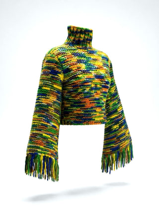 Fall 1997 Todd Oldham Hand-Knitted Fringe Sweater