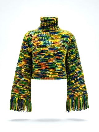 Fall 1997 Todd Oldham Hand-Knitted Fringe Sweater