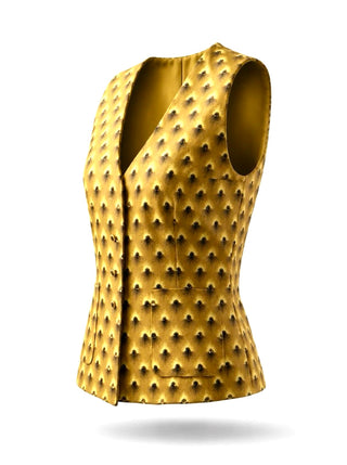 Fall 1992 Todd Oldham Tufted Silk Vest with Swarovski Crystals