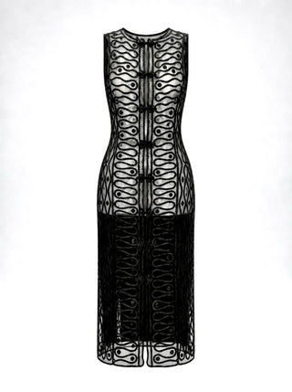 Spring 1996 Todd Oldham Dress with Hand Embroidered Silk Mesh Back