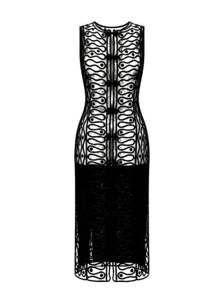 Spring 1996 Todd Oldham Dress with Hand Embroidered Silk Mesh Back