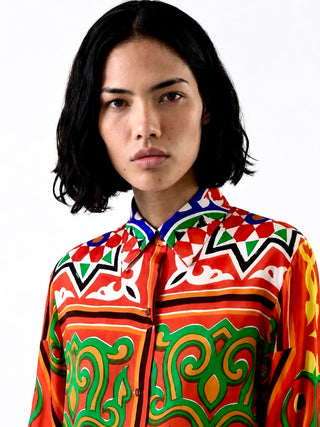 Spring 1995 Todd Oldham Printed Silk Chiffon Shirt