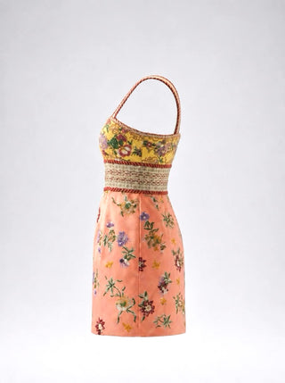 Spring 1998 Todd Oldham Embroidered Silk Satin Dress