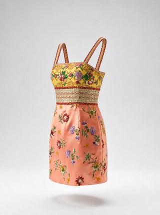 Spring 1998 Todd Oldham Embroidered Silk Satin Dress