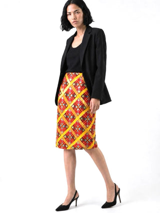 Fall 1996 Todd Oldham Beaded Patchwork Plaid Skirt