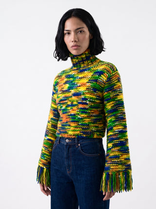 Fall 1997 Todd Oldham Hand-Knitted Fringe Sweater