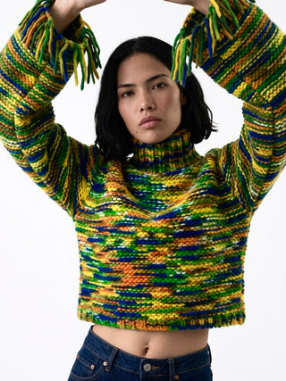 Fall 1997 Todd Oldham Hand-Knitted Fringe Sweater
