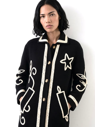 Fall 1990 Todd Oldham Wool Coat with Chenille Embroidery