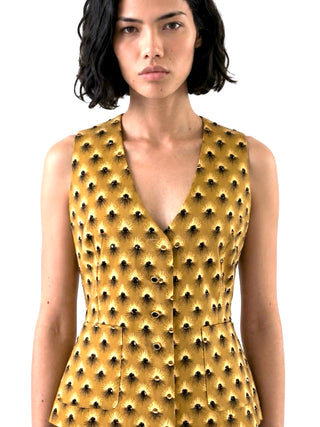 Fall 1992 Todd Oldham Tufted Silk Vest with Swarovski Crystals