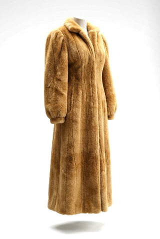 Fall 1997 Vintage Todd Oldham Tan Faux Fur Coat