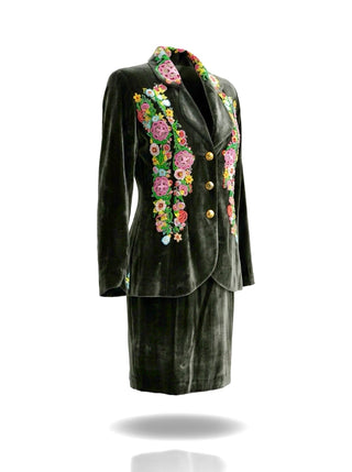 Fall 1995 Todd Oldham Beaded Velvet Suit