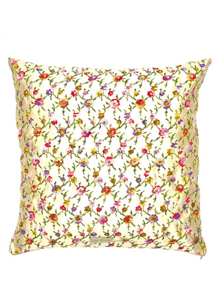 Vintage Todd Oldham Spring 1997 Silk Satin Embroidered Floral Pillow