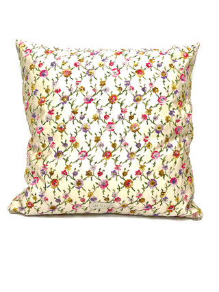 Vintage Todd Oldham Spring 1997 Silk Satin Embroidered Floral Pillow