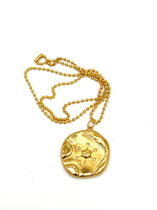 Vintage Spring 1993 24kt Gold-Plated Medallion Necklace
