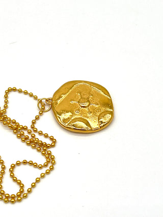 Vintage Spring 1993 24kt Gold-Plated Medallion Necklace