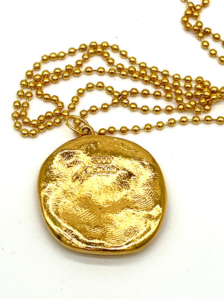 Vintage Spring 1993 24kt Gold-Plated Medallion Necklace