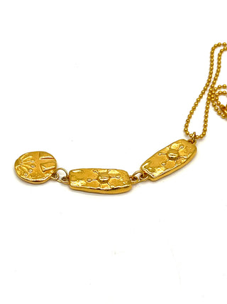Todd Oldham Spring 1993 “Fair” Collection 3-Tier 24kt Gold-Plated Signed Charm Ball Chain Necklace