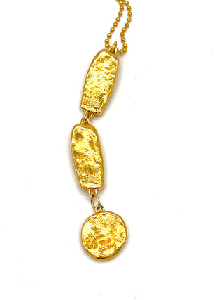 Todd Oldham Spring 1993 “Fair” Collection 3-Tier 24kt Gold-Plated Signed Charm Ball Chain Necklace
