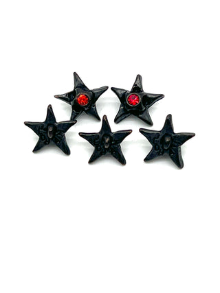Vintage Todd Oldham Signed Bright Star Buttons Set of 7 - Multi Colored Crystals