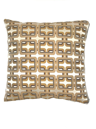 1990s Limited Edition Matte And Shine Patchwork Pillow With Metallic Geometric Back