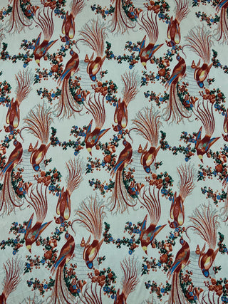 Vintage Todd Oldham Spring 1998 Runway Pheasant Print Stretch Silk  Matte Jersey Fabric – 45" Wide, 4 Yard Bundle
