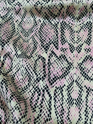 Vintage Todd Oldham Spring 1995 Runway Snake Print Stretch Silk Charmeuse Fabric – Pale Pink Details