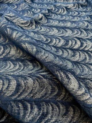 Todd Oldham Vintage 1990s Drape Print Upholstery Textile – Royal Blue Overtint Cotton/Rayon/Nylon