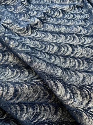 Todd Oldham Vintage 1990s Drape Print Upholstery Textile – Royal Blue Overtint Cotton/Rayon/Nylon