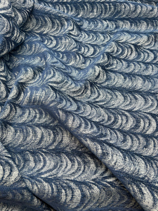 Todd Oldham Vintage 1990s Drape Print Upholstery Textile – Royal Blue Overtint Cotton/Rayon/Nylon