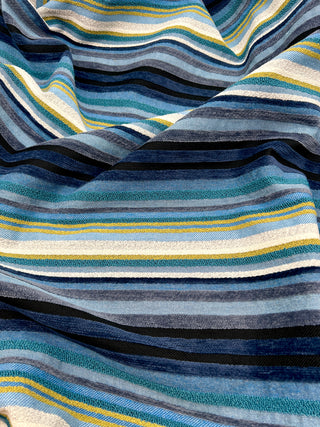 Todd Oldham Vintage 1990s Chenille Stripe Upholstery Fabric – Cotton/Lycra/Nylon Textile
