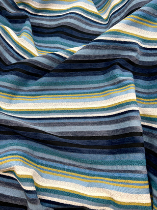 Todd Oldham Vintage 1990s Chenille Stripe Upholstery Fabric – Cotton/Lycra/Nylon Textile