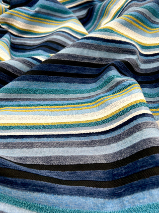 Todd Oldham Vintage 1990s Chenille Stripe Upholstery Fabric – Cotton/Lycra/Nylon Textile