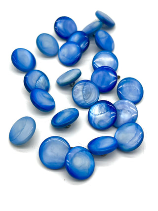 Set of 20 Vintage 1930s Bakelite Buttons – Bright Blue Shank Buttons