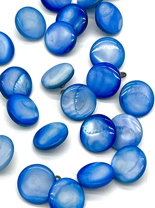 Set of 20 Vintage 1930s Bakelite Buttons – Bright Blue Shank Buttons