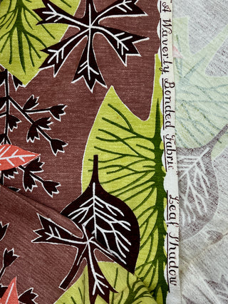 Todd Oldham Studio Vintage Textile Collection – 1950s Waverly “Leaf Shadow” Cotton Barkcloth Fabric  - 4 Yard Bundles