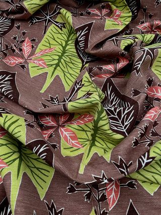 Todd Oldham Studio Vintage Textile Collection – 1950s Waverly “Leaf Shadow” Cotton Barkcloth Fabric  - 4 Yard Bundles
