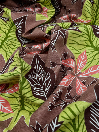 Todd Oldham Studio Vintage Textile Collection – 1950s Waverly “Leaf Shadow” Cotton Barkcloth Fabric  - 4 Yard Bundles