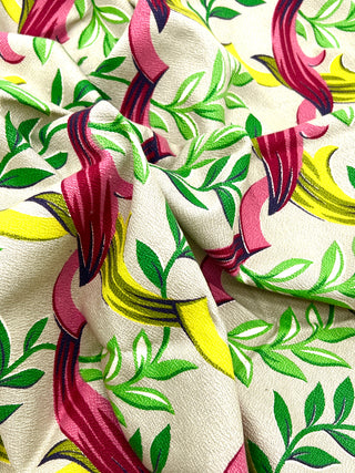 Todd Oldham Collection - 1940s Vintage Goldco Ribbon & Ivy Barkcloth Textile Panel