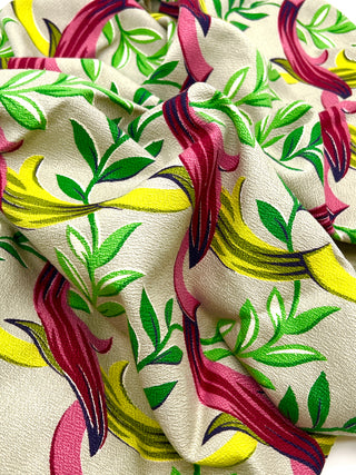 Todd Oldham Collection - 1940s Vintage Goldco Ribbon & Ivy Barkcloth Textile Panel