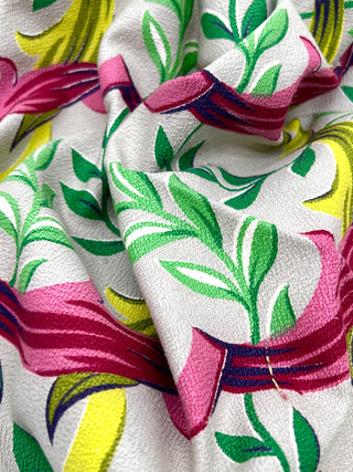 Todd Oldham Collection - 1940s Vintage Goldco Ribbon & Ivy Barkcloth Textile Panel