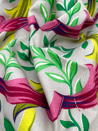 Todd Oldham Collection - 1940s Vintage Goldco Ribbon & Ivy Barkcloth Textile Panel