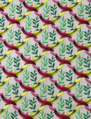 Todd Oldham Collection - 1940s Vintage Goldco Ribbon & Ivy Barkcloth Textile Panel